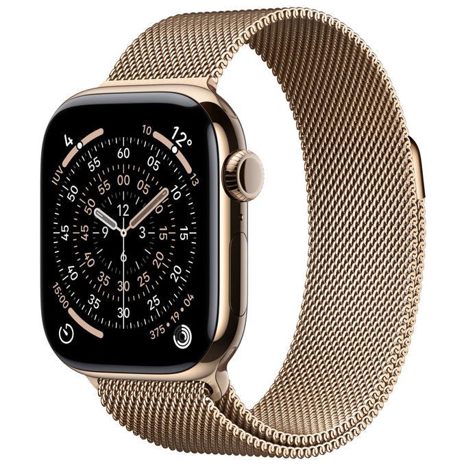 Apple, Watch Series 11 GPS + Cellular 42mm, Titanio Oro con Loop Milanese