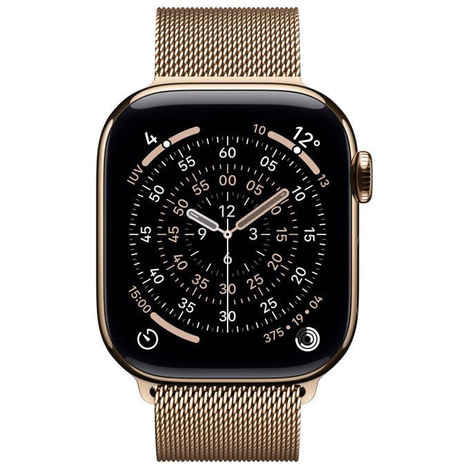 Apple, Watch Series 11 GPS + Cellular 42mm, Titanio Oro con Loop Milanese