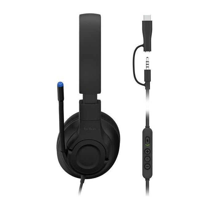 Belkin Cuffie Gaming Cablate a Padiglione Nero con Limitazione Volume 85dB
