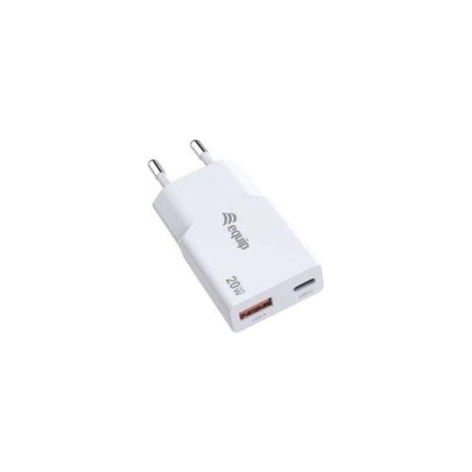 Equip, Caricabatterie USB, 2 Porte, 20W, GaN PD, Bianco
