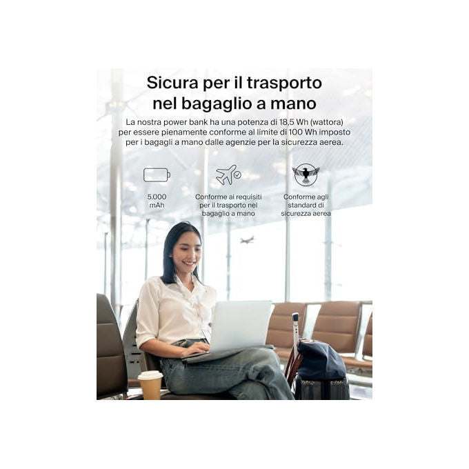 Belkin, Power Bank Magnetico Wireless Qi2, 5000mAh, Compatibile MagSafe, Supporto Integrato, Nero