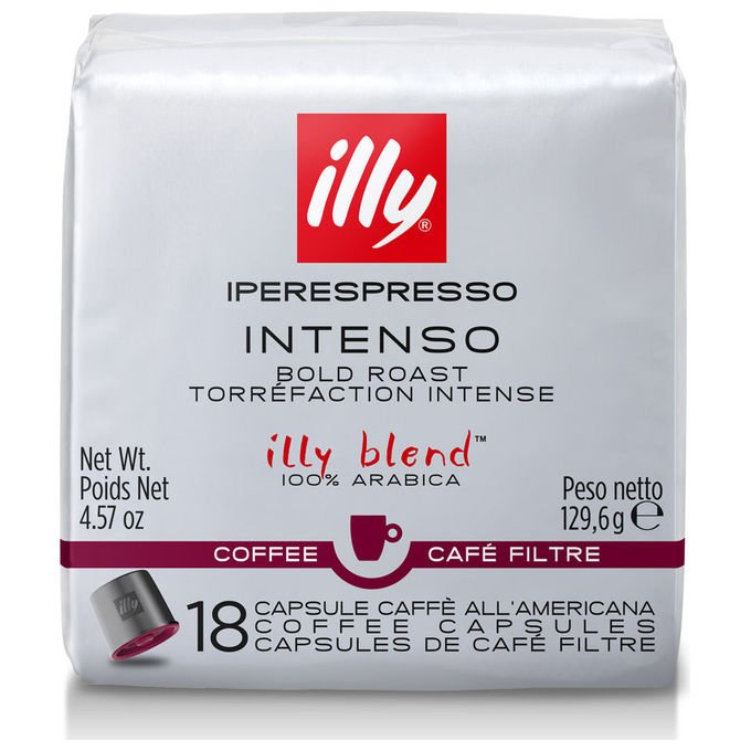 Illy, Capsule Caffe' Iperespresso all'Americana Tostato Intenso, 18 Pezzi