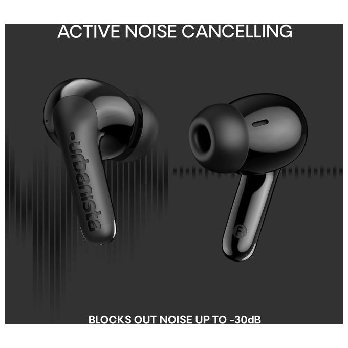 Urbanista, Cuffie In-Ear True Wireless Palermo con ANC, Autonomia 32h, Multipoint Bluetooth, IPX4 - Nero Midnight