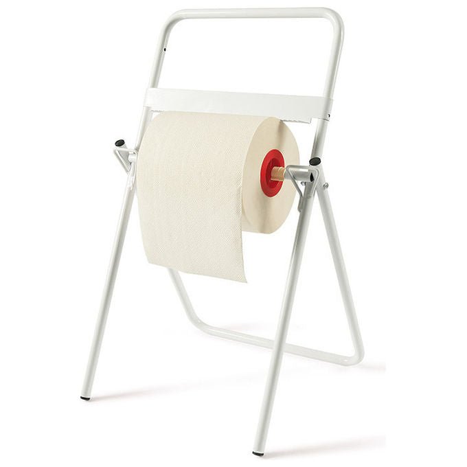 Perfetto In Factory, Porta Asciugamani di Carta, Acciaio, Da Terra, Metallo Verniciato Bianco