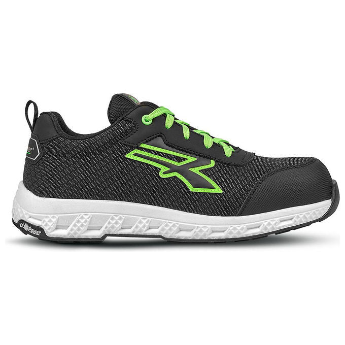 U-Power, Calzatura di Sicurezza Unisex Mitch Ego S3S ESD, Nero, Verde, Bianco, Numero 41