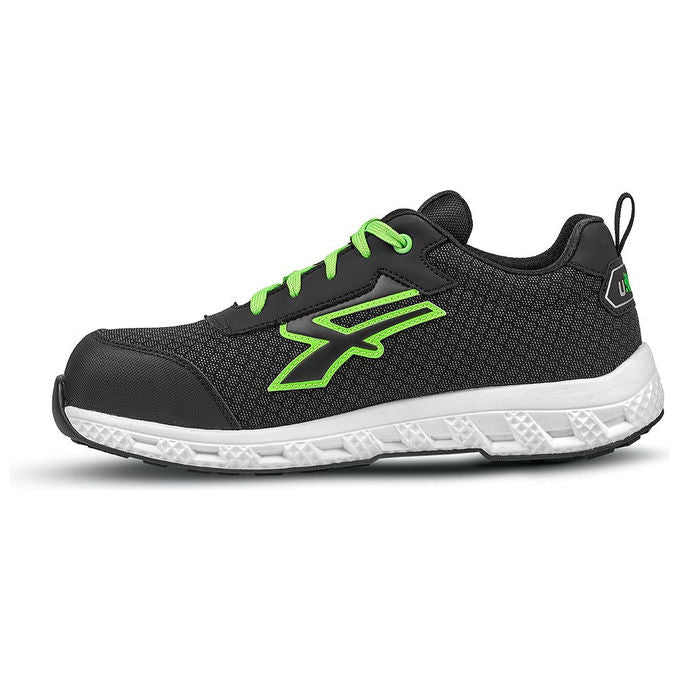 U-Power, Calzatura di Sicurezza Unisex Mitch Ego S3S ESD, Nero, Verde, Bianco, Numero 41