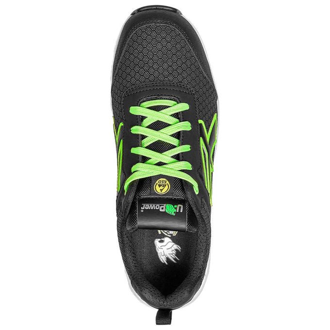U-Power Mitch, Calzatura di Sicurezza S3S ESD, Nero Verde Bianco, Taglia 46
