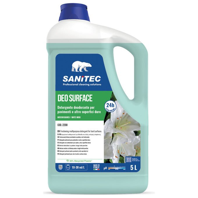 Sanitec, Deo Surface Muschio Bianco, Detergente Profumatore Pavimenti 5L, Profumo 24 Ore - Yeppon