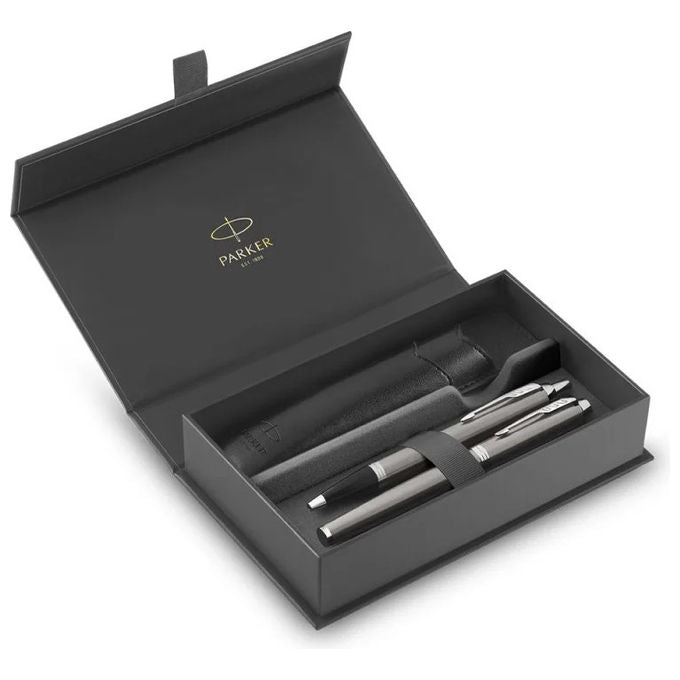 Parker, Set di Penne, Argento, 2 Pz, IM Stainless Steel Edition CT, Regalo Penna a Sfera e Stilografica - Yeppon