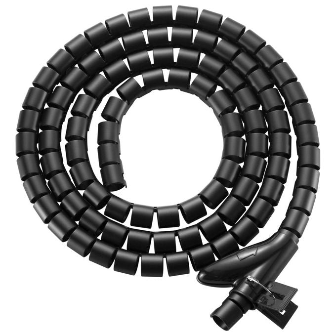 Equip, Organizer per Cavi Scrivania, Guaina Intrecciata, Nera, 1 Metro
