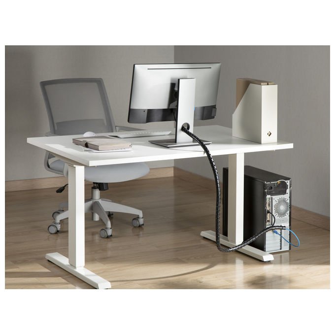 Equip, Organizer per Cavi Scrivania, Guaina Intrecciata, Nera, 1 Metro