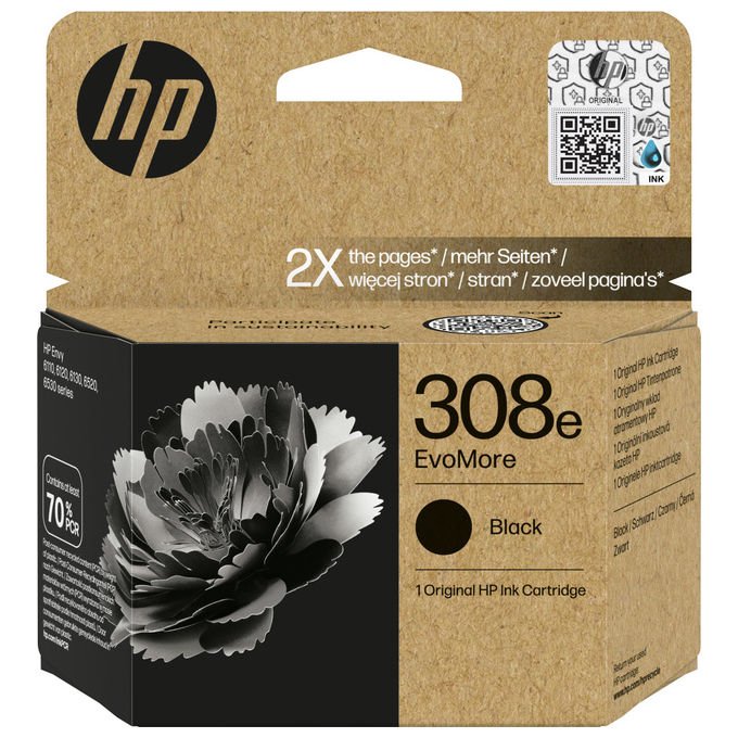 HP 308e, Cartuccia Inchiostro Nero Originale EvoMore