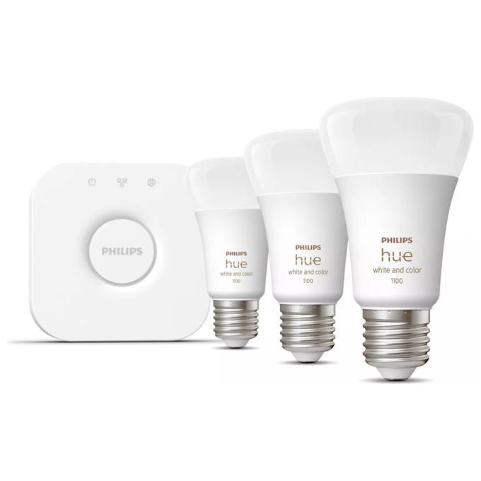 Philips Hue, Starter Kit, 3 Lampadine Smart E27, 75W, White and Color Ambiance