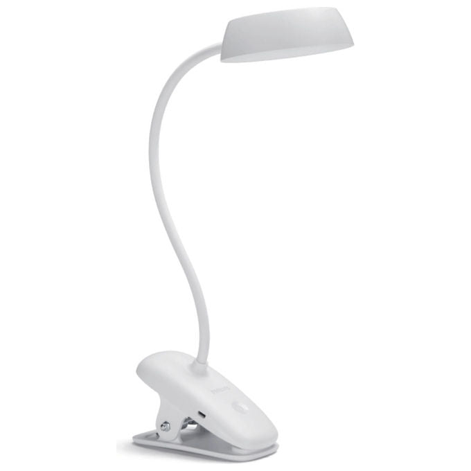 Philips 929003179707 Lampada da Scrivania a Morsetto LED Donutclip 3W Bianco