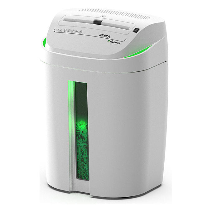 KOBRA, Distruggidocumenti a Strisce S6-HYBRID, 55 dB, 24 cm, Trasparente Bianco