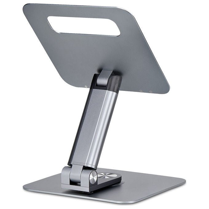 StarTech.com, Supporto PC Portatile con Base Girevole 360°, Regolabile in Altezza, Alluminio, Argento