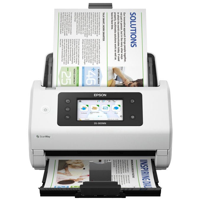 Epson, Scanner a Foglio A4 WorkForce DS-900WN, 600 x 600 DPI, Bianco