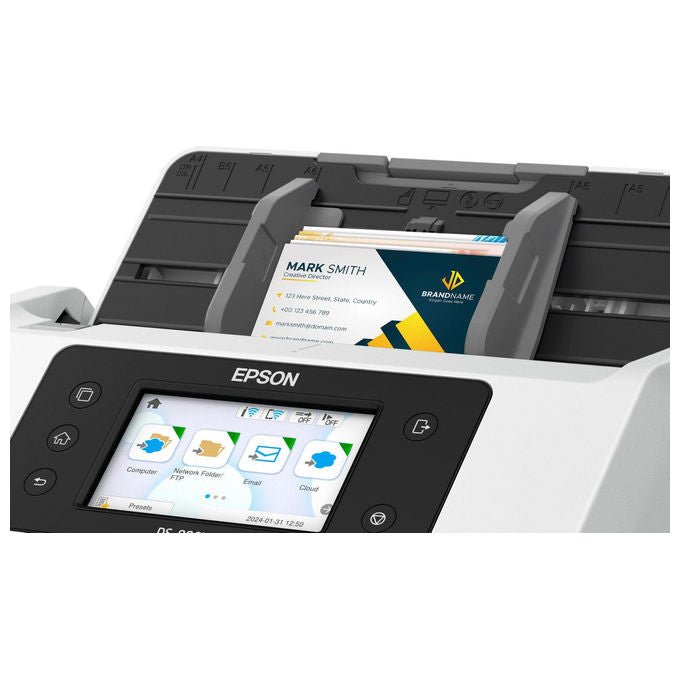 Epson, Scanner a Foglio A4 WorkForce DS-900WN, 600 x 600 DPI, Bianco