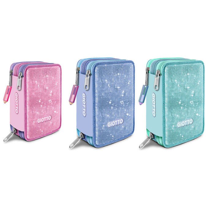 Giotto, Astuccio 3 Zip Super Crystal Premium con Pastelli Supermina - Yeppon
