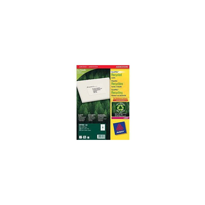 Avery, Etichette Autoadesive QuickPEEL, 99,1 x 67,7 mm, Bianco, 800 Pezzi, LR7165 - 100 - Yeppon