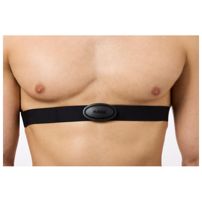 Nilox, Fascia Cardio Smart HRM, Monitoraggio Allenamento e Frequenza Cardiaca, Resistente all'Acqua, Compatibile App Sportive