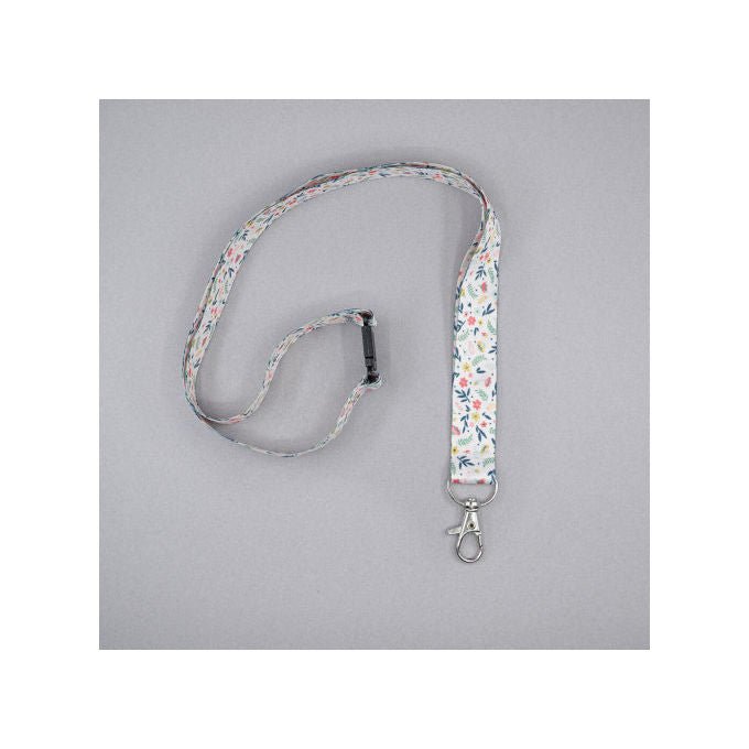 Avery, Porta Badge con Tracolla in Tessuto Multicolore Floreale, Riciclato