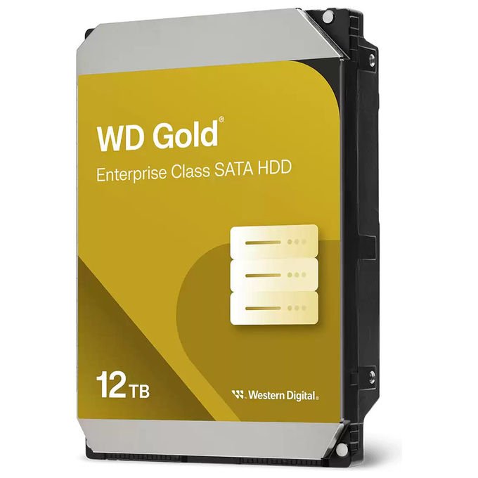 Western Digital Gold WD122KRYZ, Hard Disk Interno, 12 TB, 7200 Giri - min, 512 MB, 3.5'', Serial ATA III - Yeppon