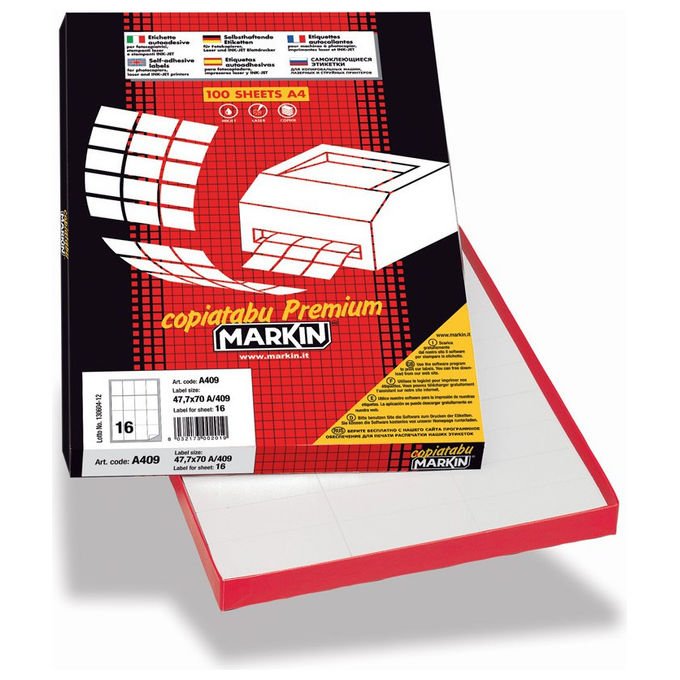 Markin, Etichette adesive, 70x37 mm, 40 buste, Decori assortiti - Yeppon