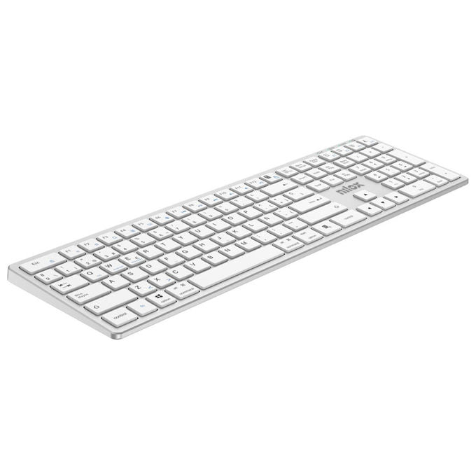 Nilox, Tastiera in alluminio Dual, Wireless e BT, Argento - Yeppon