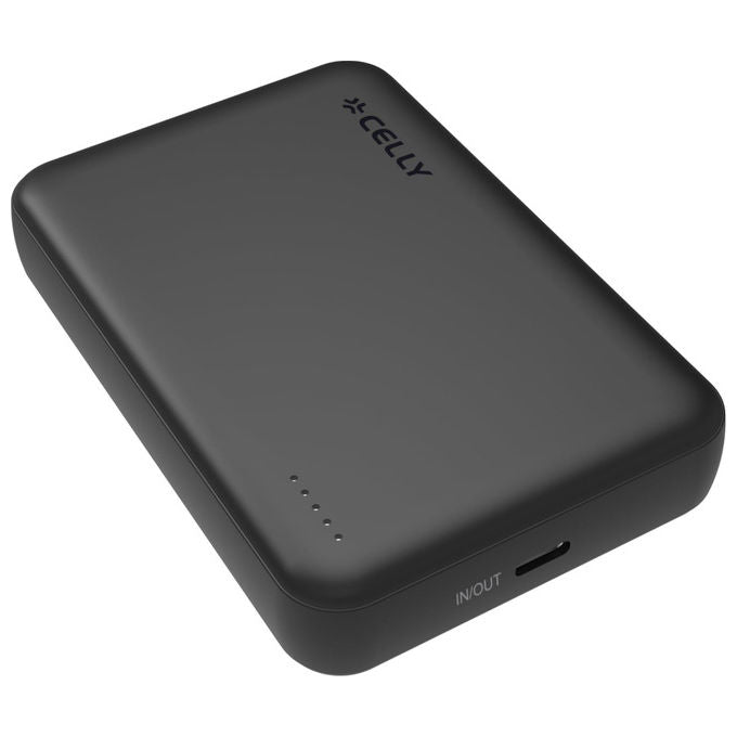 Celly, Powerbank Magnetico Wireless 15W, 10000 mAh, con USB - C 20W, Ricarica Rapida, MagSafe - Yeppon