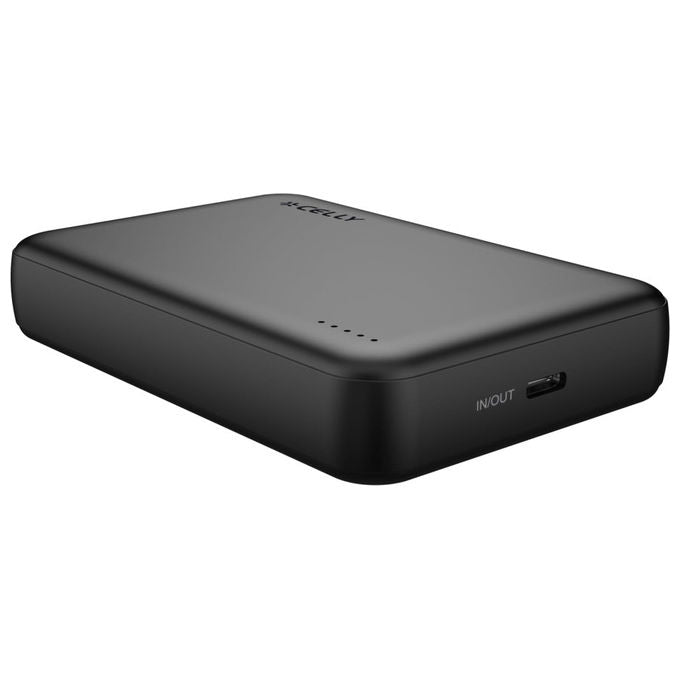 Celly, Powerbank Magnetico Wireless 15W, 10000 mAh, con USB - C 20W, Ricarica Rapida, MagSafe - Yeppon