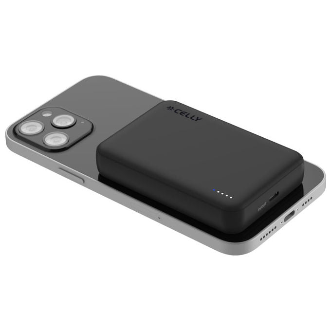Celly, Powerbank Magnetico Wireless 15W, 10000 mAh, con USB - C 20W, Ricarica Rapida, MagSafe - Yeppon