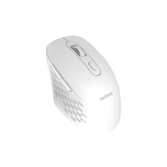 Nilox, Mouse Wireless Dual, 1600 DPI, Ottico, Ufficio, Bluetooth + USB Type-A, Bianco