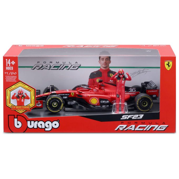 Bburago, Ferrari SF-23 #16 Charles Leclerc F1 2023, Modello auto sportiva, Preassemblato 1:24