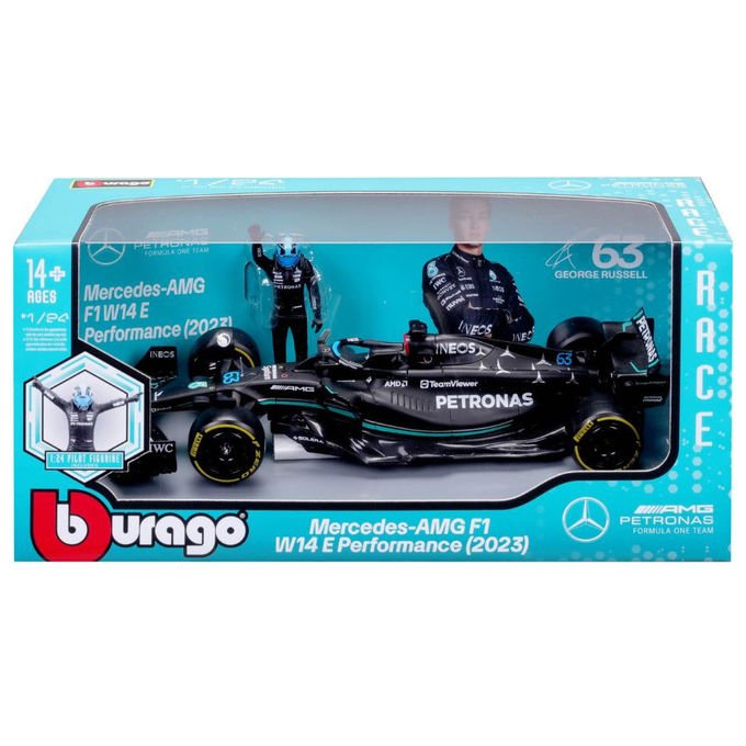 Bburago, Mercedes W14 E Performance #44 Lewis Hamilton, Modellino auto sportiva 1:24