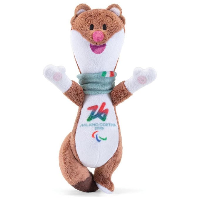 Trudi, Mascotte Milo, Giochi Paralimpici Invernali Milano Cortina 2026, 13x9x8 cm, Taglia XXS, Modello 68278