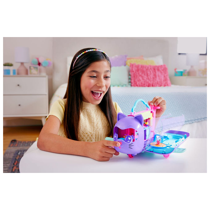 Polly Pocket Mattel, Playset Kitty Airways, Aereo con 2 Micro Bambole e Accessori