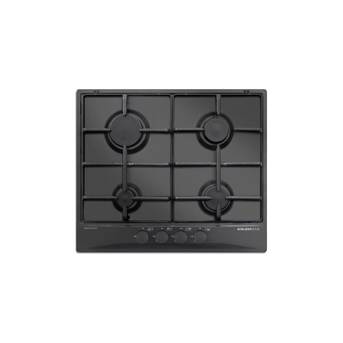 Glem Gas GT64NC Piano Cottura a Gas 4 Fuochi 60 cm Nero