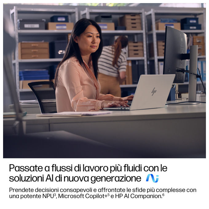 HP EliteBook 6 G1a Notebook 14 pollici AMD Ryzen AI 5 340 24GB RAM 512GB SSD Wi-Fi 7 Windows 11 Pro colore Argento