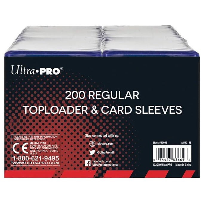 Ultra Pro, Toploader Regular 35pt, 3'' x 4'', 200 Pezzi, Porta Carte