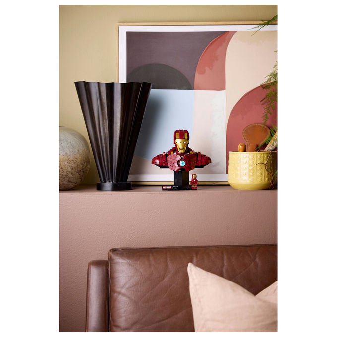 Lego, Busto Iron Man MK4, Marvel, Modello da Esposizione, 436 Pezzi, Costruibile per Adulti