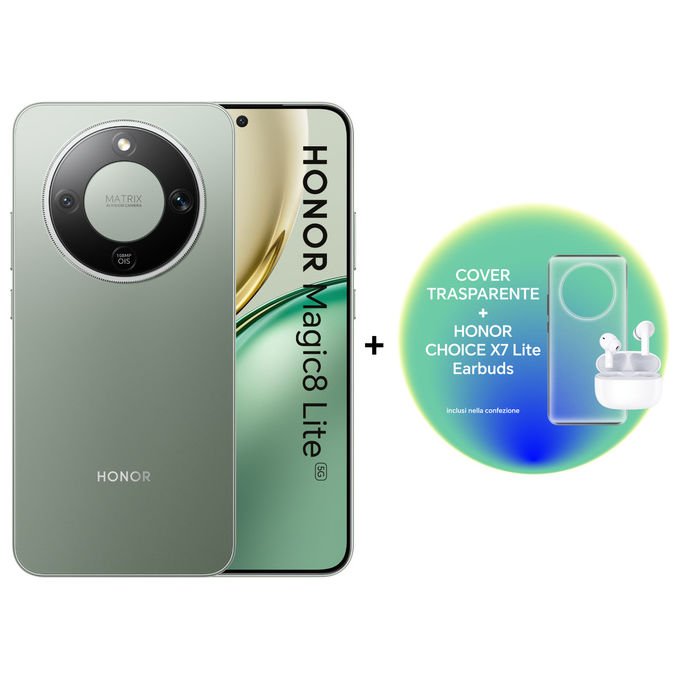 Honor, Magic8 Lite 5G, Smartphone, 256GB, 8GB RAM, Verde Foresta
