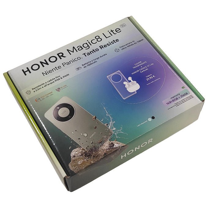 Honor, Magic8 Lite 5G, Smartphone, 256GB, 8GB RAM, Verde Foresta