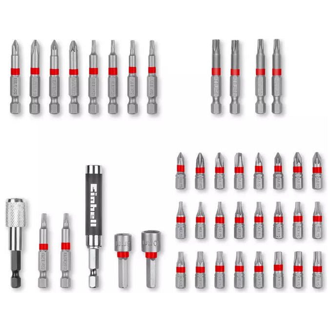 Einhell Set Punte Trapano 42 pz Acciaio S2 M-CASE con Portapunte Magnetico