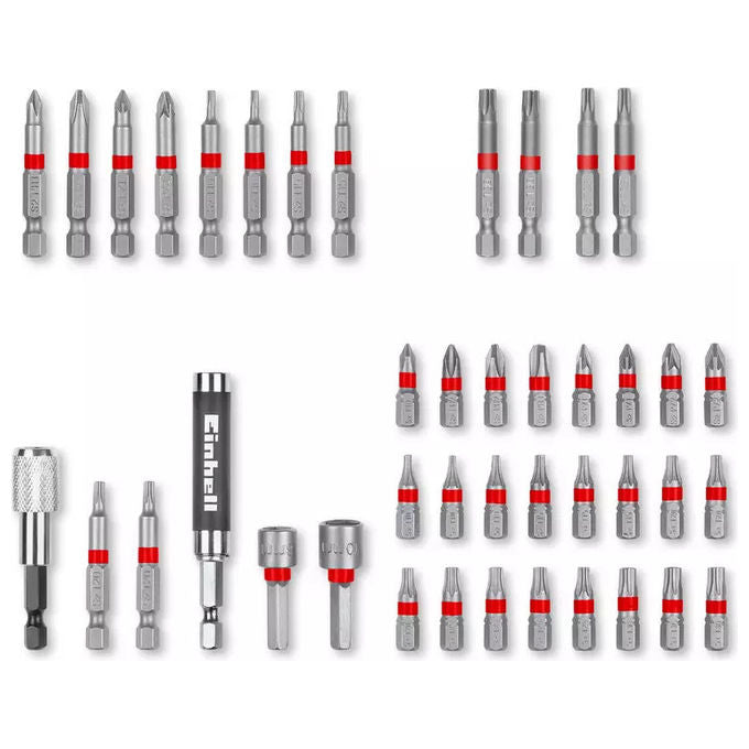 Einhell Set Punte Trapano 42 pz Acciaio S2 M-CASE con Portapunte Magnetico