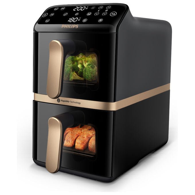 Philips NA462 Friggitrice ad Aria Serie 4000 Verticale Doppia 10 Litri Nero