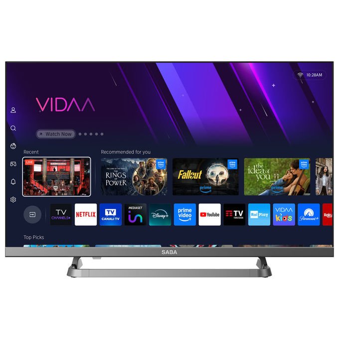 SABA Smart Tv Led 24'' Hd Ready Sistema Vidaa Triplo Tuner DVB-T2-C-S2 Grigio