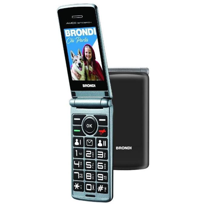 Brondi, Telefono per Anziani, Tasto SOS, Torcia, Controllo Remoto, Amico Sincero+, Nero - Yeppon
