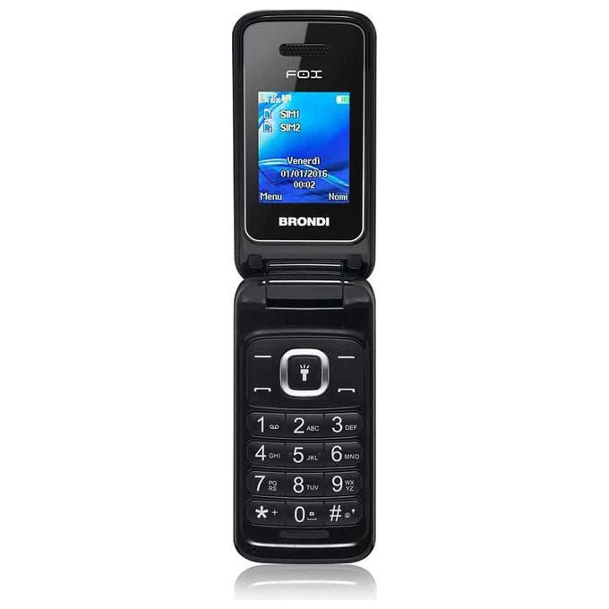 Brondi Fox S Nero, Telefono Cellulare Dual Sim con Flip Attivo - Yeppon