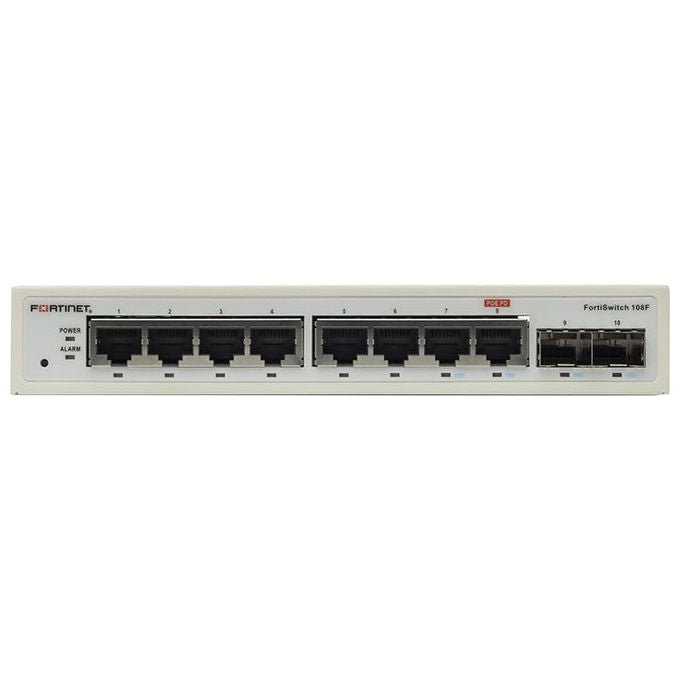 Fortinet, Switch, 8 Porte GE RJ45, 2 Porte SFP, FortiSwitch 108F